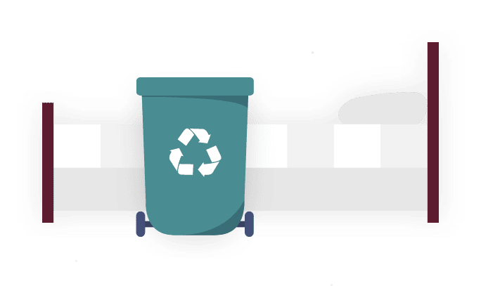 Better Sleep Council Recycling bin and bed